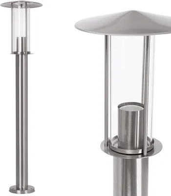 Produktbild von Moderne Standleuchte aus Edelstahl 80cm, E27 Fassung, IP44, für Außenbereich 258-800