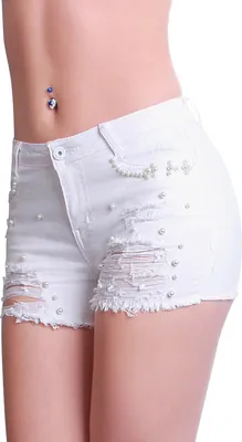 Produktbild von topschuhe24 2085 Damen Kurze Jeans Hose Shorts Hot Pants, Farbe:Weiß, Größe:40 EU