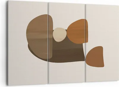 Produktbild von Bild auf Leinwand - Leinwandbild - 3 Teile - Abstraktion Braun Minimalismus - 105x70cm - Wand Bild - Wanddeko - Wandbilder - Leinwanddruck - Bilder - Wanddekoration - Leinwand bilder - CE105x70-4212