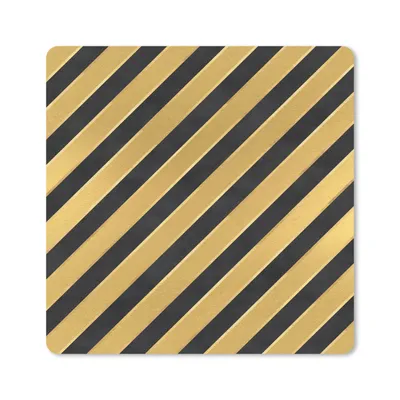 Produktbild von MuchoWow® Mauspad Mousepad Muster - Streifen - Gold - Schwarz 20x20 cm - Mousepads - Maus Mat - Pad - Mausunterlage - Desk Mat - Bureauartikeln