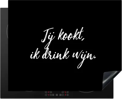 Produktbild von KitchenYeah© Herdabdeckplatte Sprichwörter - Du kochst, ich trinke Wein - Zitate - Wein - Kochen , 65x52cm, Küche Deko, Glaskeramikkochfeld Herdabdeckung, Abdeckplatte fùr Kochfeld