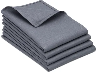 Produktbild von 4er Set Geschirrtücher, 50x70 cm, 100% Leinen, streifenfrei, grau