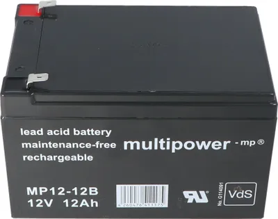 Produktbild von Multipower MP12-12B Blei Akku 12 Volt 12Ah