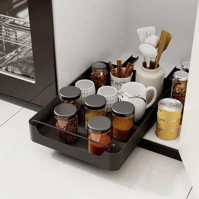Produktbild von Ausziehbare Schublade - Küchenorganizer - 35 cm - Schwarz