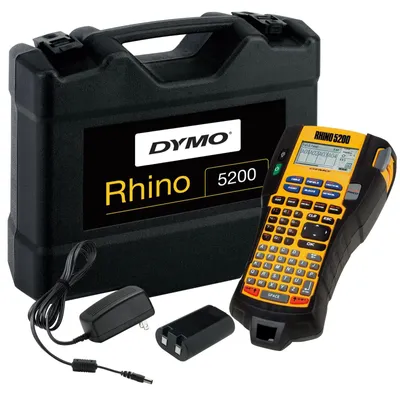 Produktbild von DYMO 5200 Hard Case Kit RHINO, Schwarz, LCD, 100 Buchstaben, 375 mm, 120 mm, 330 mm