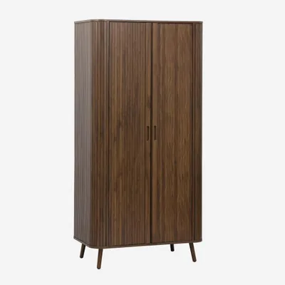 Produktbild von sweeek - Schrank Holzlook mit Regal und Kleiderstange - Nussbaumfarben