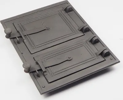 Obrázek produktu pro 34x26cm dvířka trouby dvířka trouby litinová dvířka kamenná dvířka trouby DŘEVĚNÁ DVÍŘKA OHNIŠTĚ DVOJITÁ antracitová
