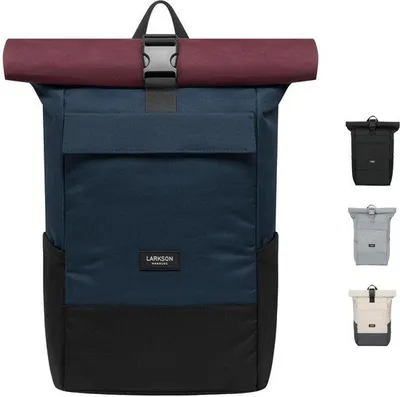 Produktbild von Wasserdichter Rolltop Rucksack Blau Rot für Uni Arbeit Fahrrad