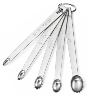 Messlöffel-Set 5-tlg., Edelstahl, 1/64–1/4 TL, Mini-Dosierlöffel