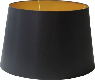 Produktbild von Groß Lampenschirm Tischleuchte Stehlampe Ø 55,5 cm Chintz Farbe Schwarz Gold