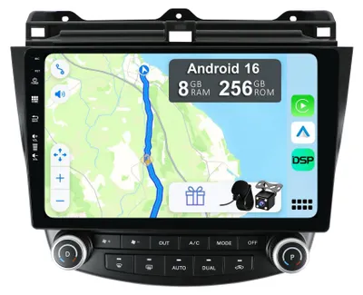 Image de Autoradio 2 DIN Android 12 pour (2002-2007) - 8 Go + 256 Go - CarPlay/GPS intégré - Écran de 10,1 pouces