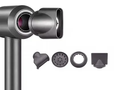 Zdjęcie produktu dla INF Magnetyczny zestaw 5 końcówek do suszarek do włosów, kompatybilne z Dyson Supersonic HD01/03/08/15, ABS Czarny