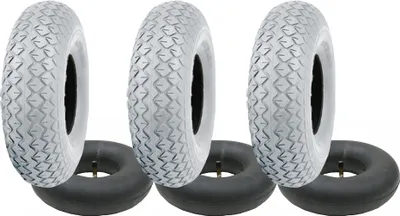 Obrázok produktu pre 2.80/2.50-4 Grey Mobility Scooter Tyre & Tube Set Pneumatiky TR87 (sada 3)