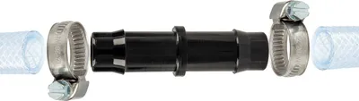 Produktbild von tecuro Schlauchverbinder beidseitig Ø 21 mm, mit Edelstahlschlauchschellen - Nylon schwarz