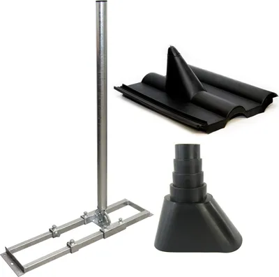 Produktbild von PremiumX PROFI X100-48F Dachsparrenhalter Stahl voll feuerverzinkt Frankfurter Dachabdeckung Manschette schwarz