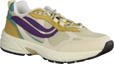 Produktbild von Genesis G-ECO'99 veganer Damensneaker, Biowave ,, Sand/Purple - Damenschuhe Top Trends, Beige, biowave veganes velourleder aus maisabf&aumlllen und recyc. pet, mesh aus recyc. pet flaschen