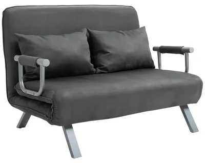 Produktbild von HOMCOM Doppelsofa mit Armlehne Schlafsessel Gästebett Klappbett Chaiselongue
