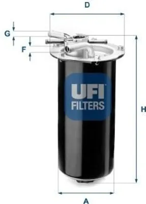 Produktbild von Kraftstofffilter UFI 55.411.01 für RENAULT TRUCKS D-Serie Filtereinsatz