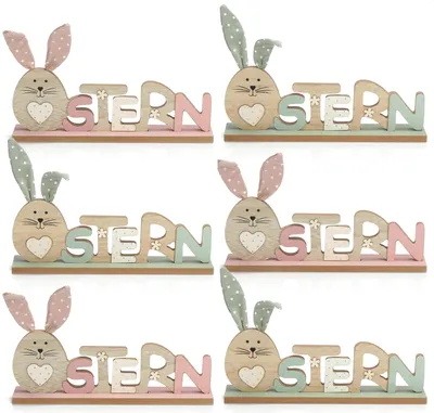 Produktbild von COM-FOUR® 6x Deko Aufsteller für Ostern - Schriftzug mit Osterhasen