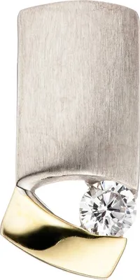 Produktbild von JOBO Anhänger 925 Silber bicolor vergoldet matt mattiert 1 Zirkonia