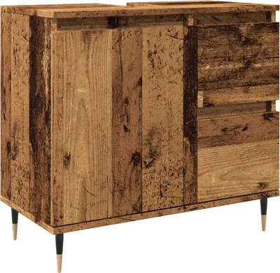 Obrázok produktu pre vidaXL Kúpeľňová skrinka vzhľad starého dreva 65x33x60 cm materiál na báze dreva