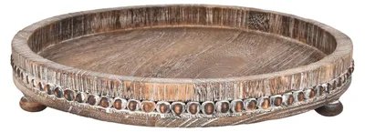 Imagen del producto de Omgoods - Bandeja decorativa de madera de 30 cm con soporte para velas