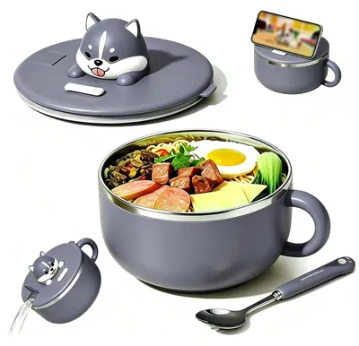 Image de Bol à ramen instantané avec couvercle et cuillère