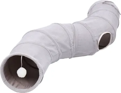 Zdjęcie produktu dla Tunel dla kota z piłką duży szary 117 cm zabawka