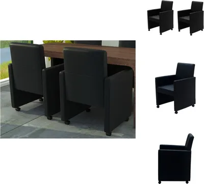 Obrázek produktu pro vidaXL Jídelní židle 2 ks černá Imitace kůže - Jídelní židle