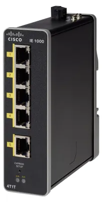 Produktbild von Cisco Industrial Ethernet 1000 Series - Switch - managed - 1 x 10/100 (Uplink) + 4 x 10/100 (Downlink) - an DIN-Schiene montierbar - Gleichstrom