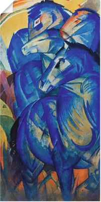 Produktbild von Franz Marc: Turm der blauen Pferde. 1913, Produkt:Poster, Größe (HXB):60x30 cm / Poster
