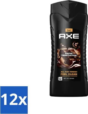 Immagine prodotto di Axe Gel doccia 3 in 1 XL Dark Temptation 400 ml - Confezione risparmio - 12 pezzi