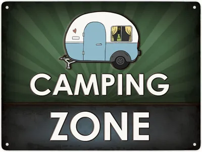 Produktbild von Camping Zone Metallschild XXL mit Wohnwagen Motiv Schild Blechschild