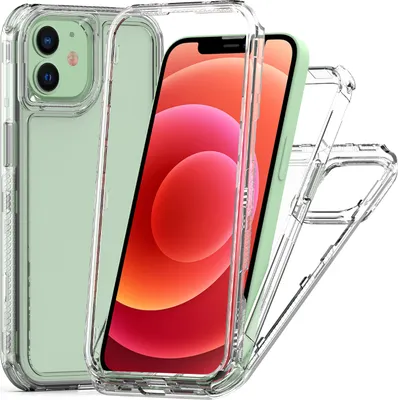Image de Coque transparente pour iPhone 12, coque transparente antichoc TPU et PC hybride