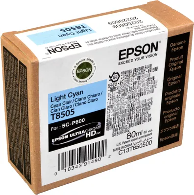 Produktbild von Epson T8505 Light Cyan, Helle Cyan, Tinte auf Pigmentbasis, 80 ml, 1 Stück(e)