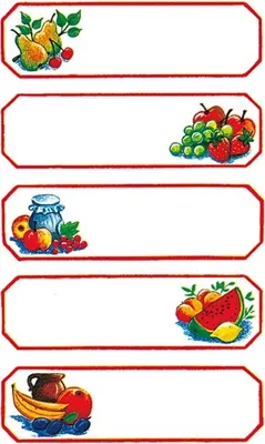Produktbild von Sticker - Haushaltsetiketten - Früchte - 3 Blätter pro Packung