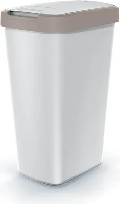 Produktbild von Odpadkový koš COMPACTA Q FLAP  - objem: 45 l, barva: popelavá se světle hnědým víkem