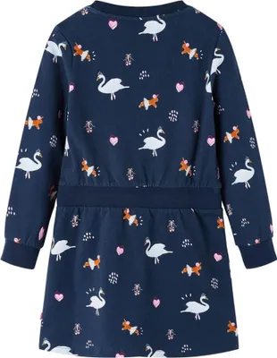 Produktbild von vidaXL Kinderkleid mit Langen Ärmeln Marineblau 104