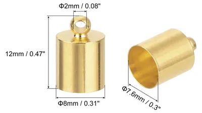 Produktbild von 50 Stš¹ck Lederkordel Endkappen, 8mm OD S?ulenfassungen fš¹r DIY Herstellung Lederarmb?ndern Quasten, Hellgolden
