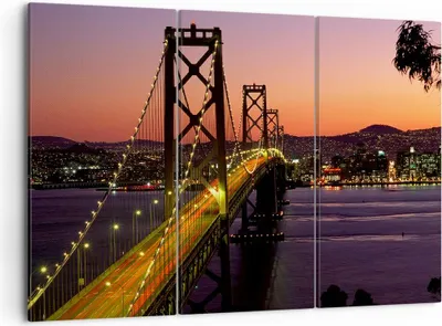 Produktbild von Bild auf Leinwand - Leinwandbild - Brücke Fluss Landschaft - 105x70cm - Wand Bild - Wanddeko - Leinwanddruck - Bilder - Kunstdruck - Wanddekoration - Leinwand bilder - Wandkunst - CE105x70-0120