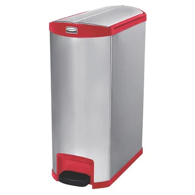 Produktbild von Slim Jim Step On Container End Step Edelstahl 90 Liter, Rubbermaid, Farbe:Rot