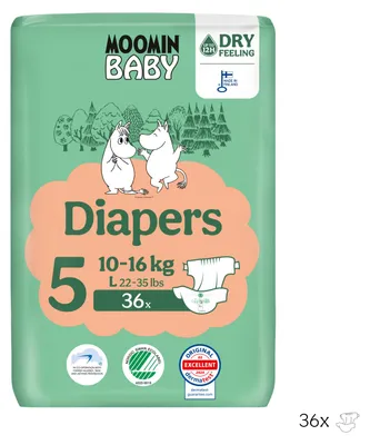 Produktbild von Moomin Baby - Moomin - Eco Windeln - Größe 5 - 10 bis 16 kg