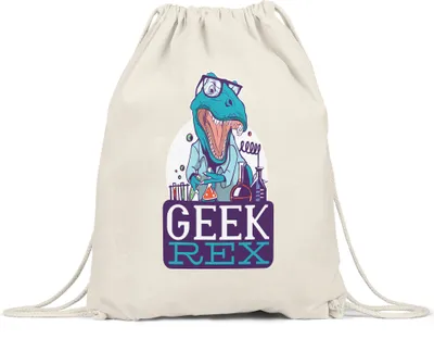 Produktbild von Geek Saurier Turnbeutel Gymsack Naturwissenschaft Experiment Reagenzglas Glass Formel Chemie Chemiker