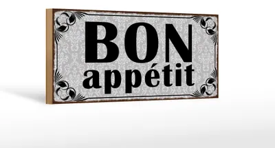 Produktbild von Holzschild Spruch 27x10cm Bon appetit