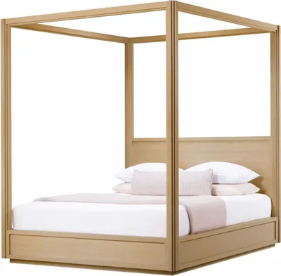 Produktbild von Casa Padrino Luxus Himmelbett Naturfarben 228,5 cm - Schlafzimmer & Hotel Möbel