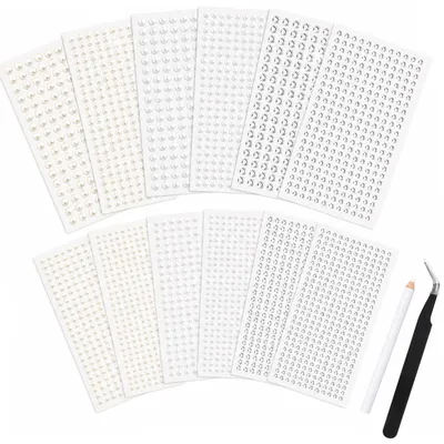 DIY-Set: 5376 selbstklebende Perlen & Strasssteine, 3-6 mm