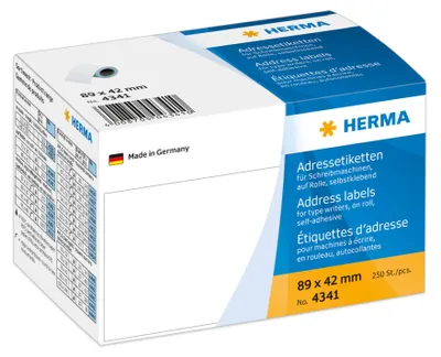 Produktbild von Adressetiketten auf Rollen weiß 89x42 mm Papier matt 250 St.