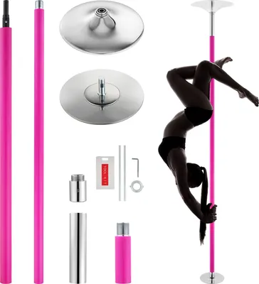 Produktbild von SucceBuy Tanzstange, -Static Kit, 40 mm rosa Stahlstange, tragbare, höhenverstellbare Tanzstange, abnehmbar und robust, ideal für Fitness und Heimtraining, Rosa