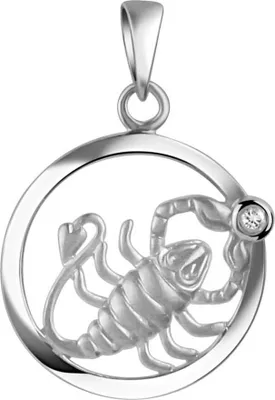 Zdjęcie produktu dla Wisiorek V 925/- srebro rodowane znak zodiaku skorpion miesiąc kamień