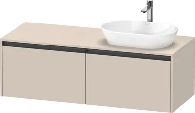 Produktbild von Duravit Ketho.2 Wastafelonderkast 140x55x45,9 cm Supermat Taupe